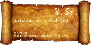 Waldhauser Szilárd névjegykártya