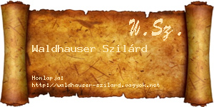 Waldhauser Szilárd névjegykártya
