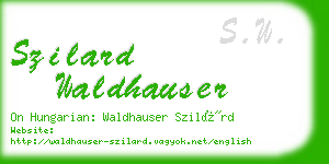 szilard waldhauser business card